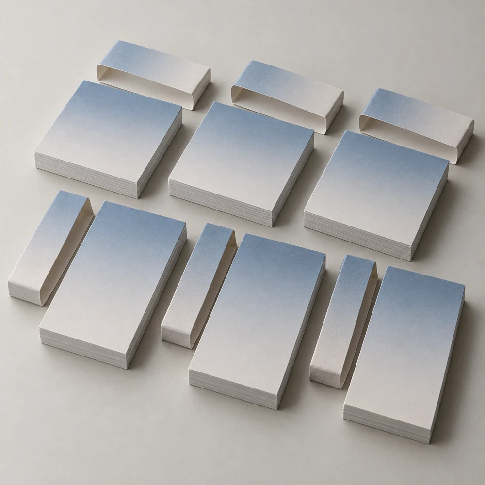 Blue Workflow Set, 3 square pads + 3 rectangular pads, blank paper