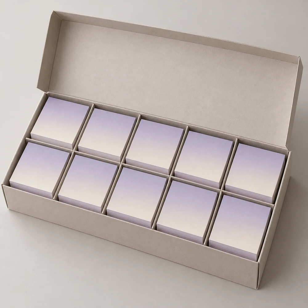 Lavender Studio Box, 10 square pads, blank paper